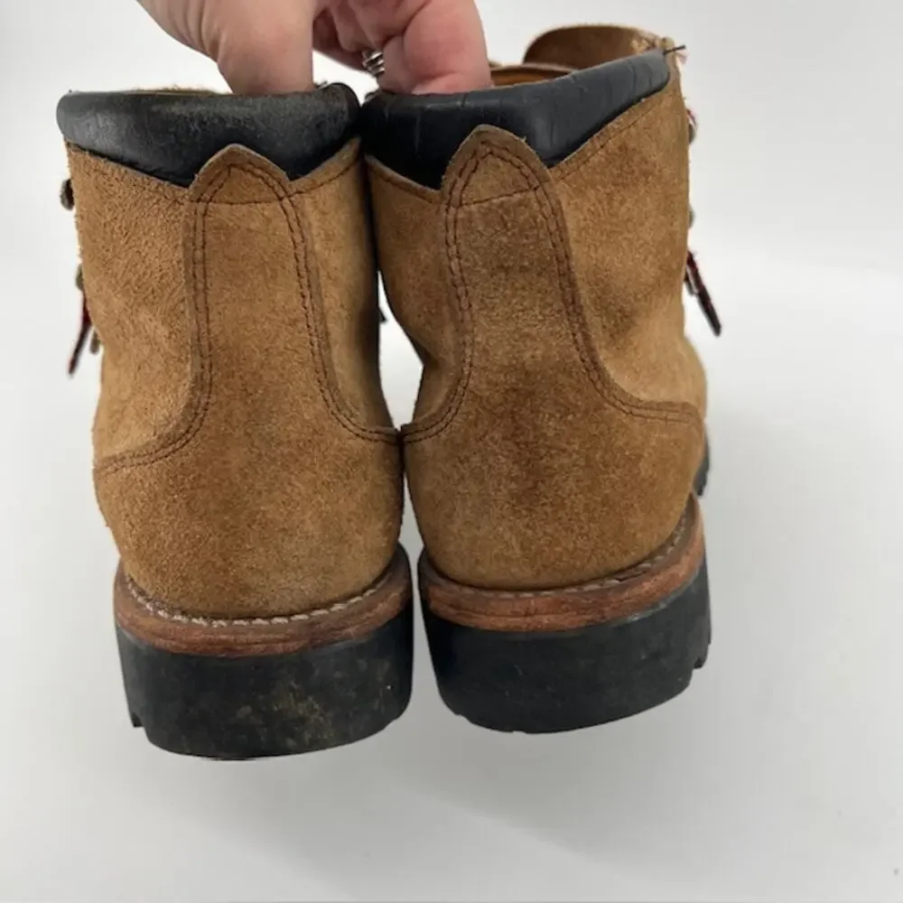 VTG Herman Survivors Suede Mountaineering Boots Size 7M Rugged Outdoor Vibram